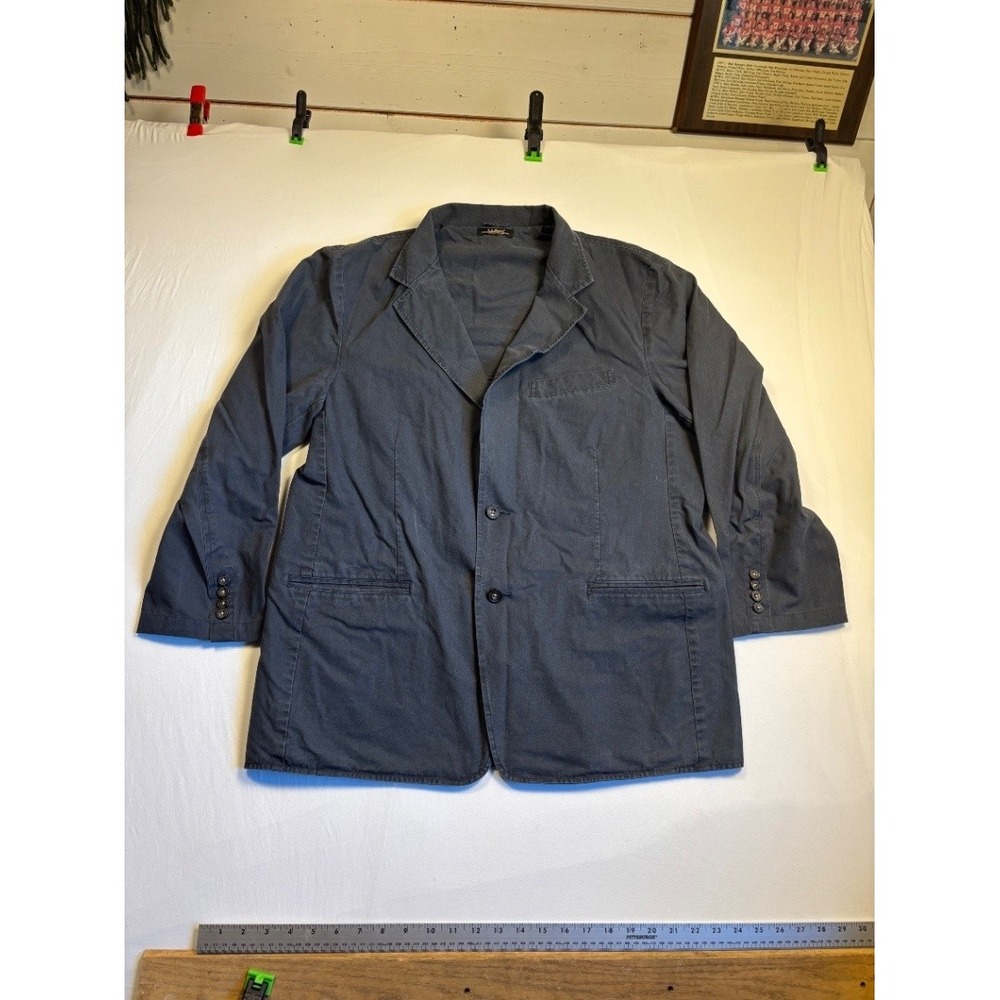 Vintage L.L.Bean Men's Cotton Blazer Sport Coat 42 Short Blue Gray